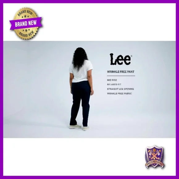 Plus Size Relaxed Fit Straight Leg Pants Wrinkle Free Casual Wear - Picture 7 of 7